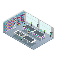 Clothes Factory Isometric Composition