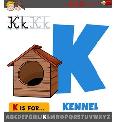 Letter K From Alphabet With Cartoon Kennel Object