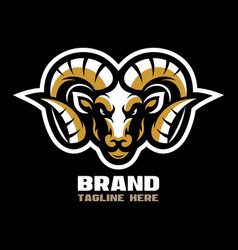 Modern Ram Head Mascot Logo