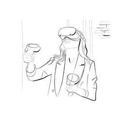 Woman Wearing Vr Glasses Storyboard