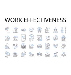 Work Effectiveness Line Icons Collection Team