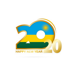 Year 2020 With Rwanda Flag Pattern Happy New