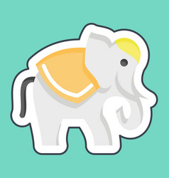 Sticker Line Cut Elephant Related To Thailand