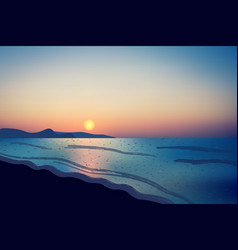 Beautiful Sunset On Ocean Beach Waves Blinking