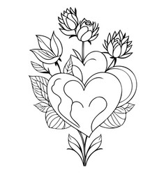 Doodle Valentine Love Flower Rose Heart Sketch