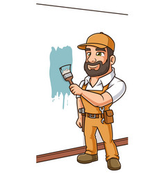 Handyman Painting Wall Cartoon Clip Art