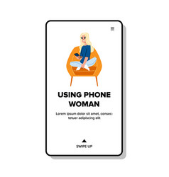 Happy Using Phone Woman