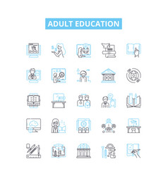 Adult Education Line Icons Set