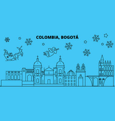 Colombia Bogota Winter Holidays Skyline Merry