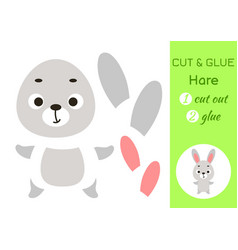 Cut And Glue Paper Little Hare Kids Crafts