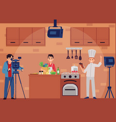 Shooting Culinary Tv Show In Film Studio Flat