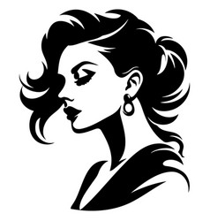 Women Short Hair Style Icon Logo