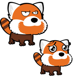 Grumpy Big Head Red Panda Character Cartoon