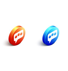 Isometric Speech Bubble Chat Icon Isolated