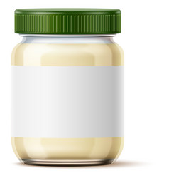 Mayonnaise Jar Mockup Realistic Sauce In Glass