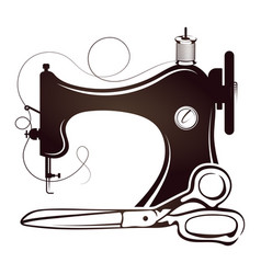 Sewing Machine And Scissors Symbol