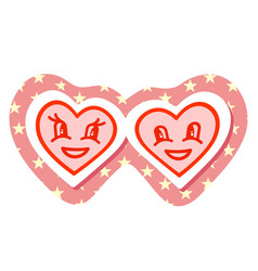 Two Hearts Valentine Sticker Two Cartoon