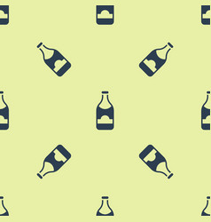 Blue Champagne Bottle Icon Isolated Seamless