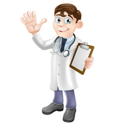 Cartoon Doctor Holding Clipboard