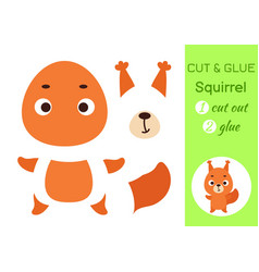 Cut And Glue Paper Little Squirrel Kids Crafts