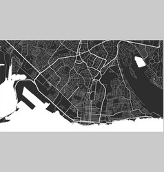 Urban City Map Of Kingston Poster Black Grayscale