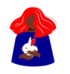 A Girl With Long Lush Red Hair And Dark Skin