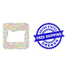 Free Shipping Watermark Seal And Oregon State Map