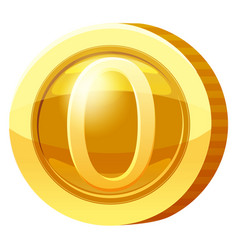 Gold Medal Coin Number 0 Symbol Golden Token