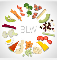 Blw Baby Led Weaning Products In Circle On White