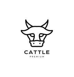 Face Modern Lines Cattle Cow Logo Design