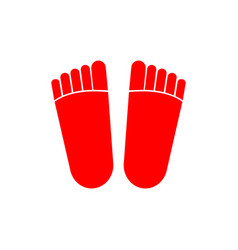 Red Foot Print Icon Man Foot Print Symbol