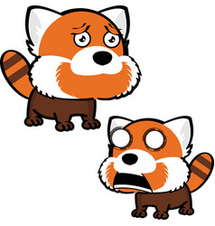 Sweet Big Head Red Panda Character Cartoon