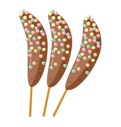 Banana In Chocolate And Icing A Skewer