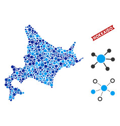 Hokkaido Island Map Connections Mosaic