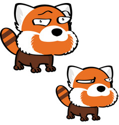 Big Head Red Panda Character Cartoon Expressions