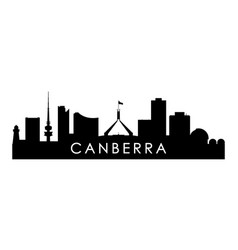 Canberra Skyline Silhouette Black City