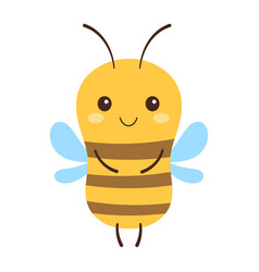 Cartoon Happy Bee Isolated