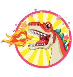 Dragon On Circle Comic Sticker Template