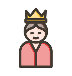 Princess Thick Line Filled Colors Icon