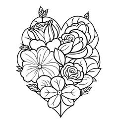 Doodle Valentine Love Flower Rose Heart Sketch