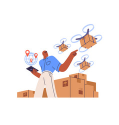 Drone Delivery Smart Logistics Concept Manager