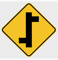 Staggered Junction Traffic Road Sign