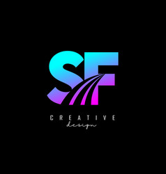 Creative Colorful Letters Sf S F Logo