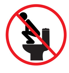 Do Not Step On Toilet Seat Symbol No And Permit