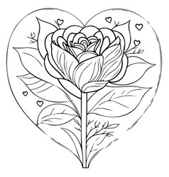 Doodle Valentine Love Flower Rose Heart Sketch