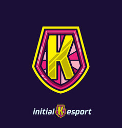 Esport K Logo Template Mascot Letter