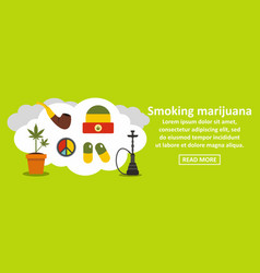 Smoking Marijuana Banner Horizontal Concept