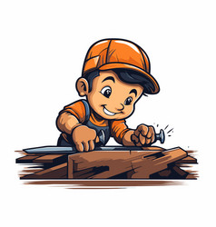 A Construction Worker With Hammer And Nails