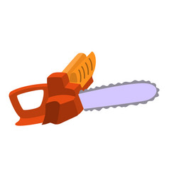 Chainsaw Clipart In Orange Flat Design