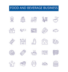 Food And Beverage Business Line Icons Signs Set